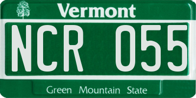 VT license plate NCR055