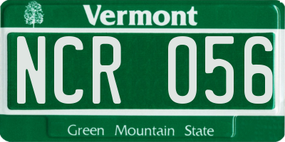 VT license plate NCR056