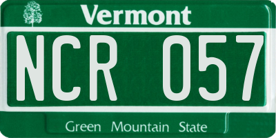 VT license plate NCR057