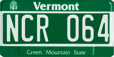 VT license plate NCR064