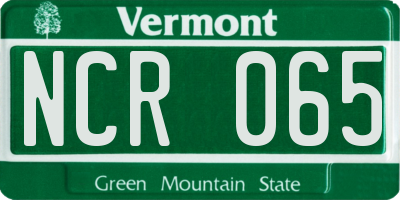 VT license plate NCR065