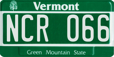 VT license plate NCR066