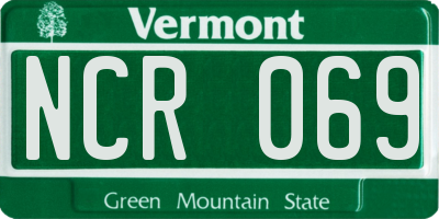VT license plate NCR069