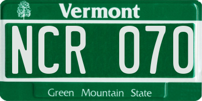VT license plate NCR070