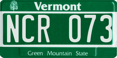 VT license plate NCR073