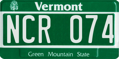 VT license plate NCR074