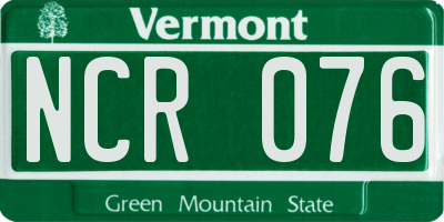 VT license plate NCR076