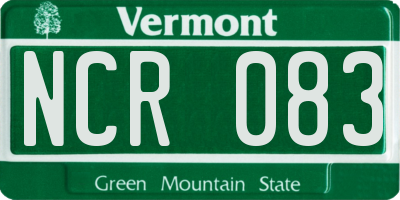 VT license plate NCR083
