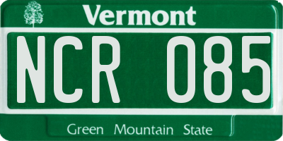VT license plate NCR085