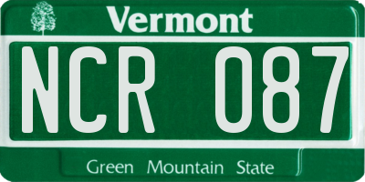VT license plate NCR087