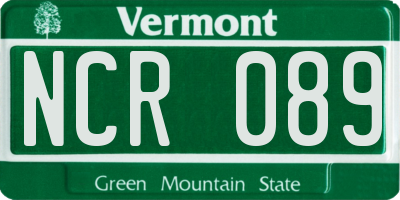VT license plate NCR089
