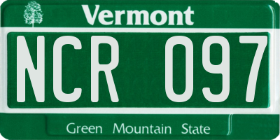 VT license plate NCR097