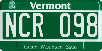 VT license plate NCR098
