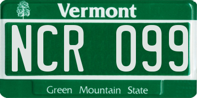 VT license plate NCR099