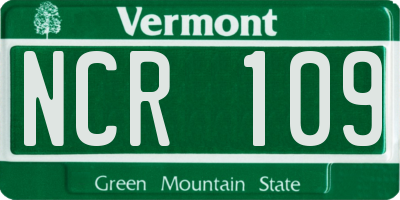VT license plate NCR109