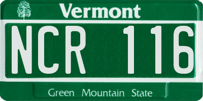 VT license plate NCR116