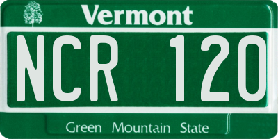 VT license plate NCR120