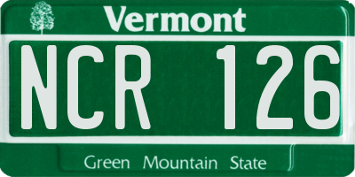 VT license plate NCR126