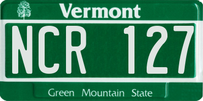 VT license plate NCR127