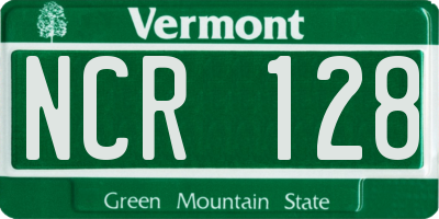 VT license plate NCR128
