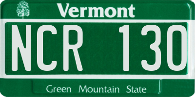 VT license plate NCR130