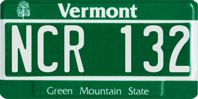 VT license plate NCR132