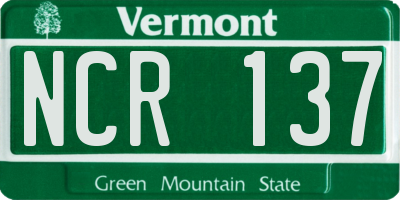 VT license plate NCR137