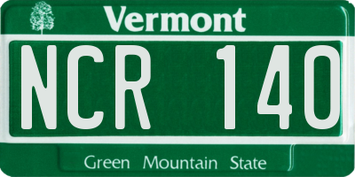 VT license plate NCR140