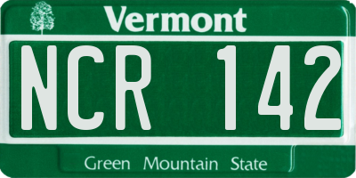 VT license plate NCR142