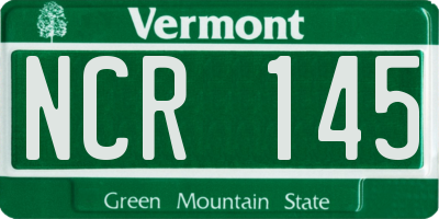 VT license plate NCR145