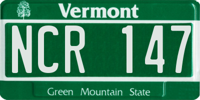VT license plate NCR147