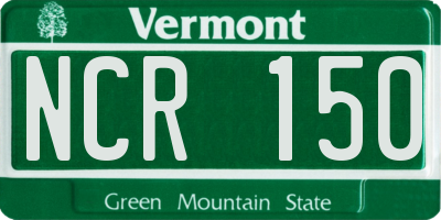 VT license plate NCR150