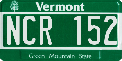VT license plate NCR152