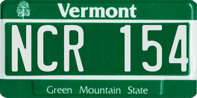VT license plate NCR154