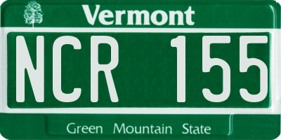 VT license plate NCR155