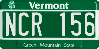 VT license plate NCR156