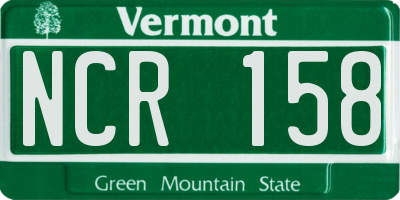 VT license plate NCR158