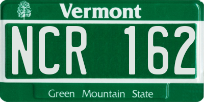 VT license plate NCR162