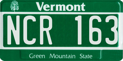 VT license plate NCR163