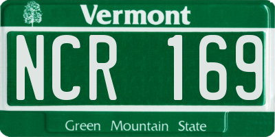 VT license plate NCR169