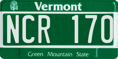 VT license plate NCR170