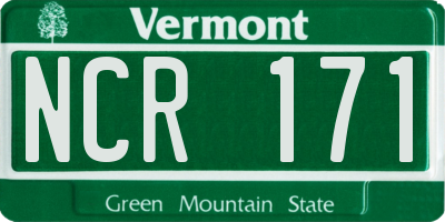 VT license plate NCR171