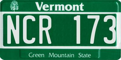 VT license plate NCR173