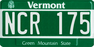 VT license plate NCR175