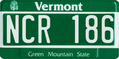 VT license plate NCR186