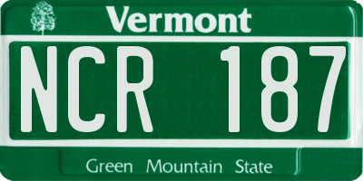 VT license plate NCR187