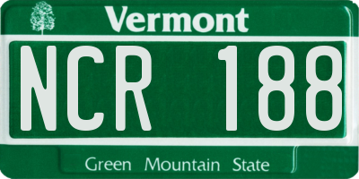 VT license plate NCR188