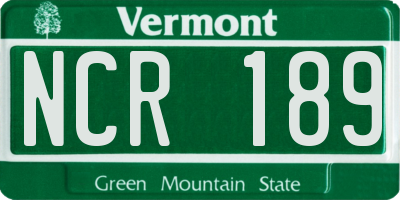 VT license plate NCR189