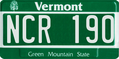 VT license plate NCR190