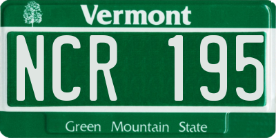 VT license plate NCR195